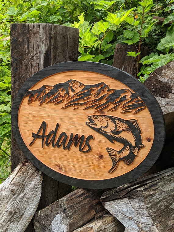 Rustic Cedar Driveway Address Sign for Estates Residential