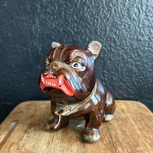 Vintage Chalkware Bulldog - Etsy
