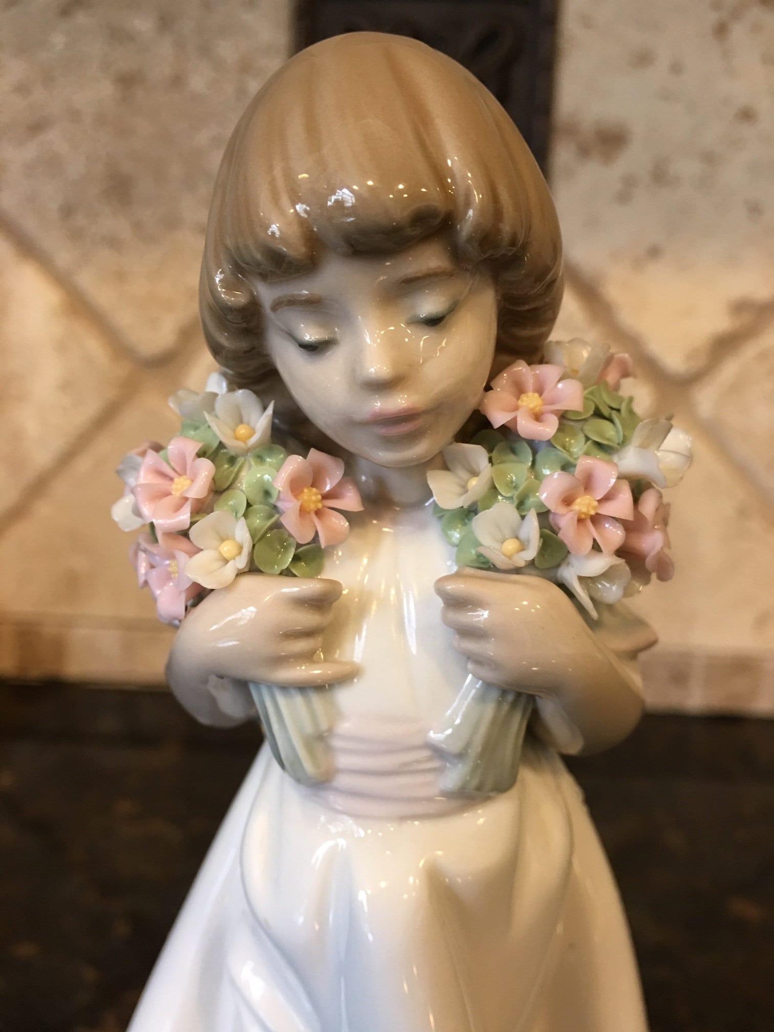 Lladro 7603 Spring Bouquets Girl Flowers Collectors Society 1987