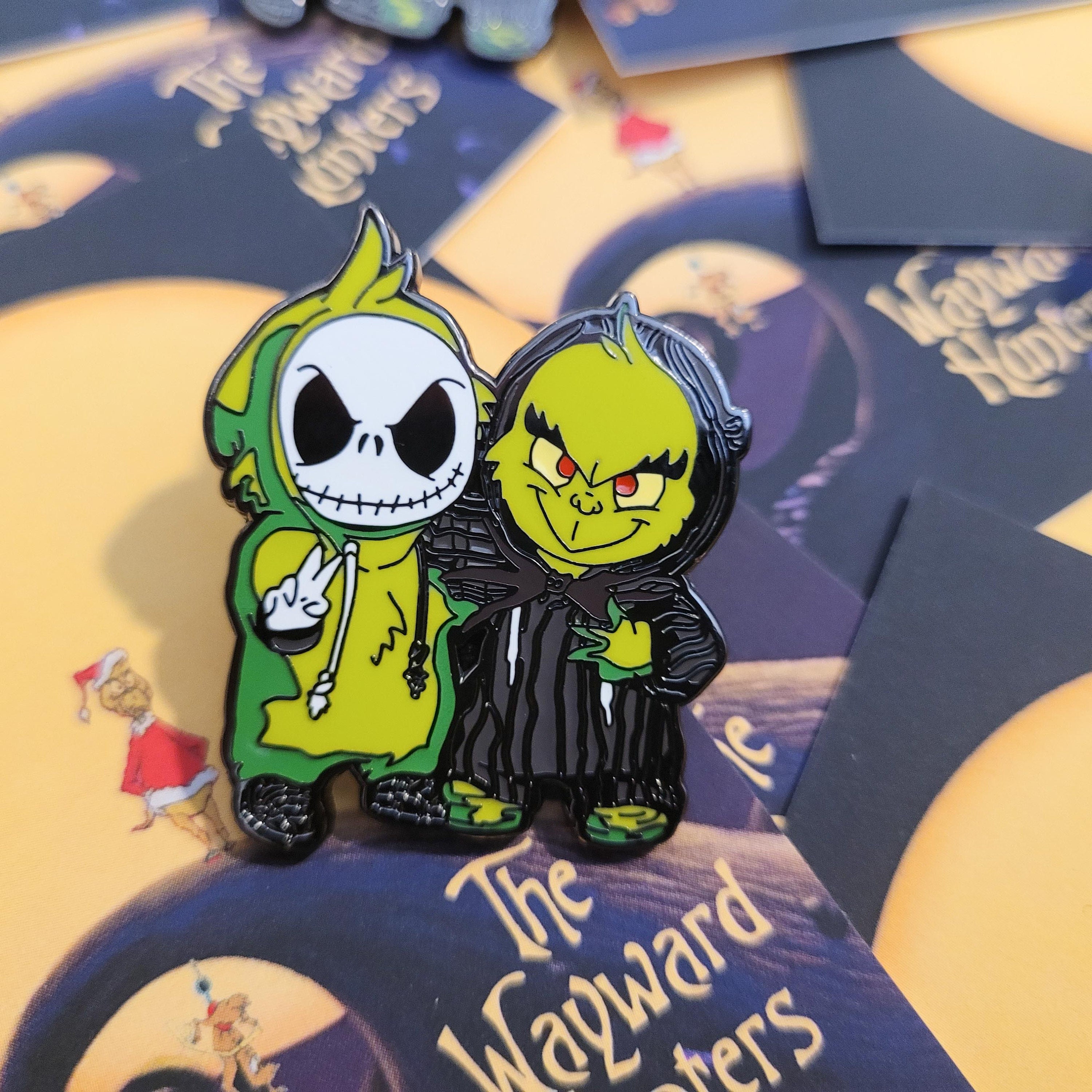 Nightmare Before Christmas X the Grinch Who Stole Christmas Lapel
