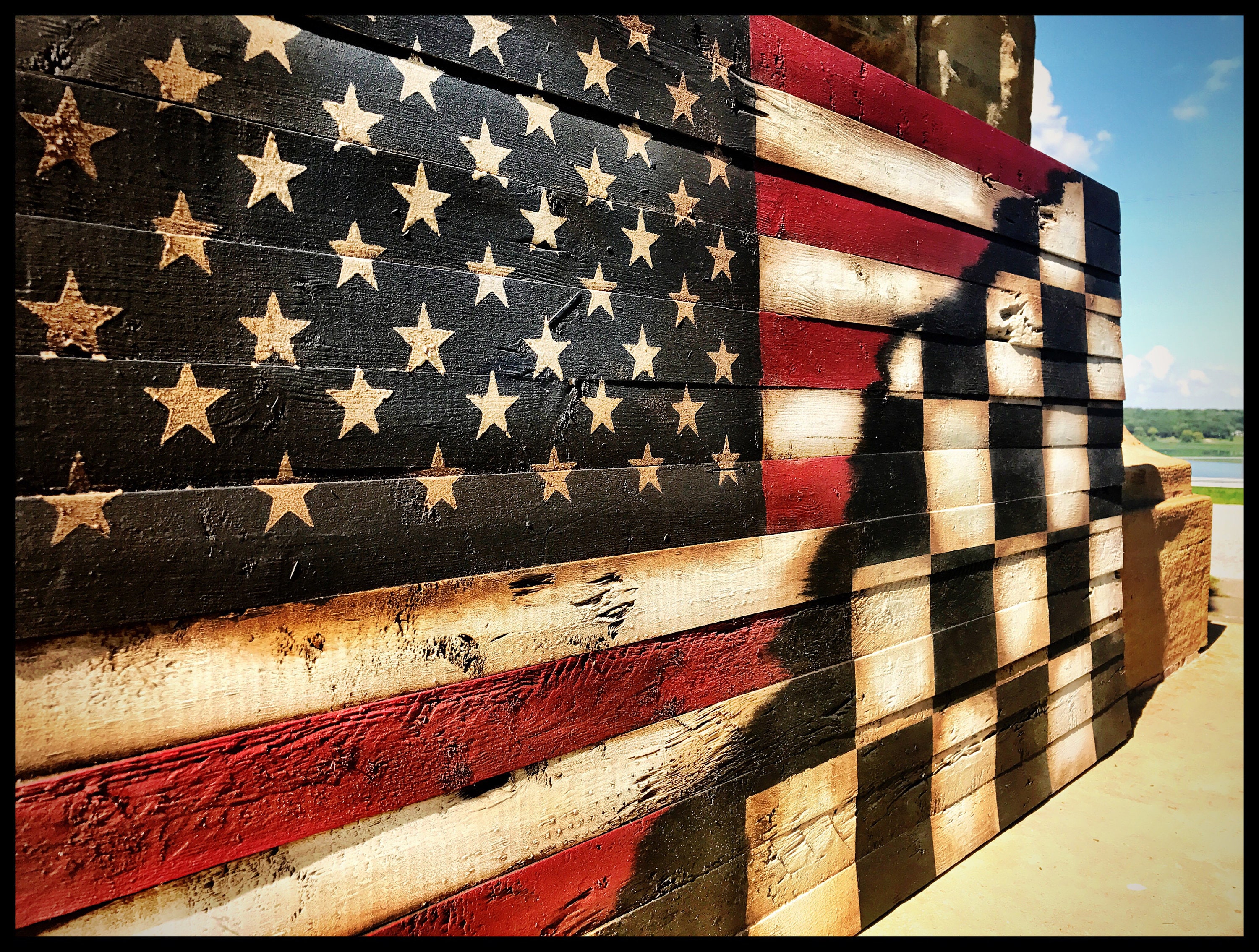 4FT Checkered Flag, Rustic American Flag, Racing Flag, NASCAR