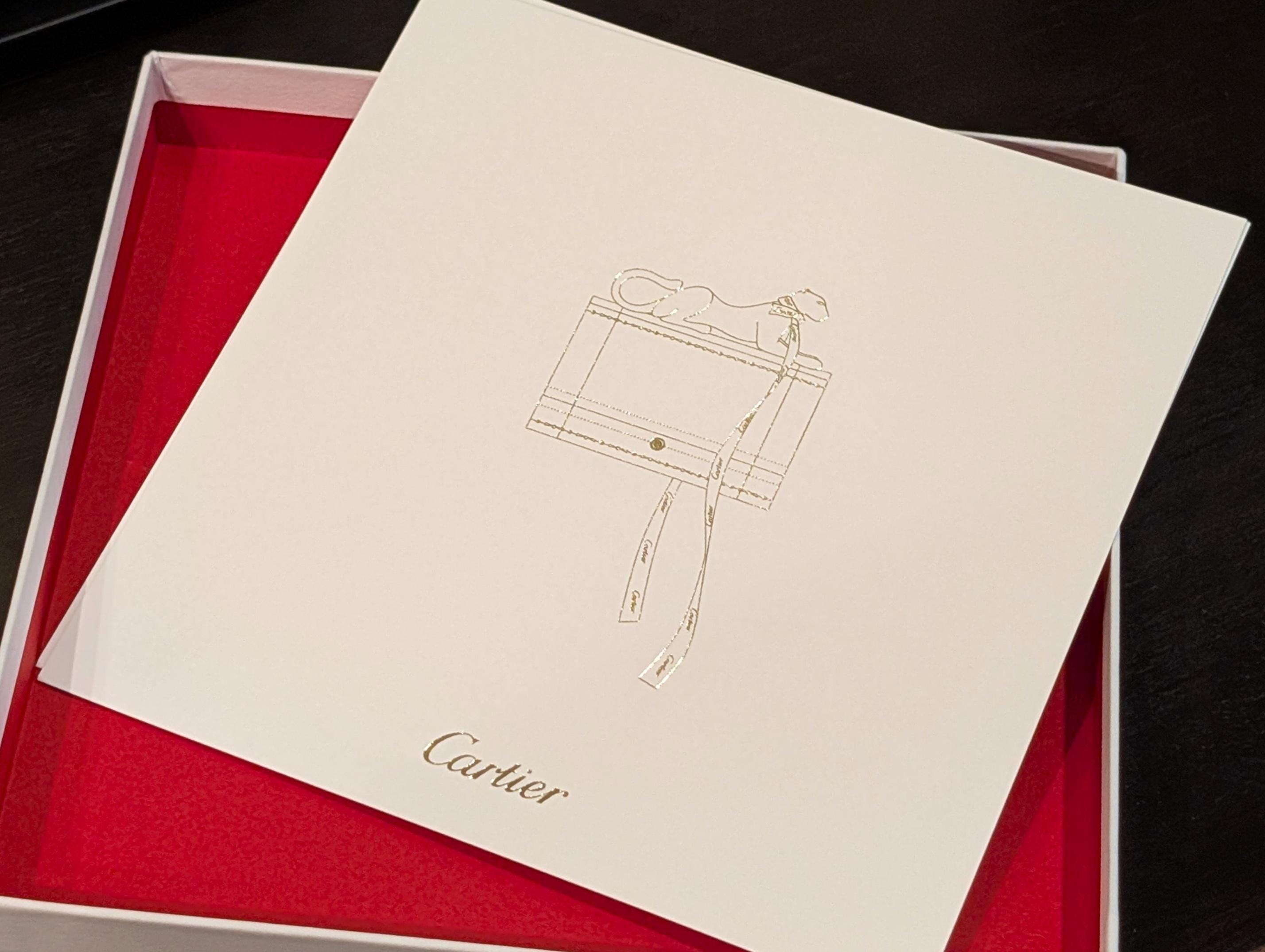 Cartier Note Cards, Set of 10 Gold Imprint Panther + Box Design
