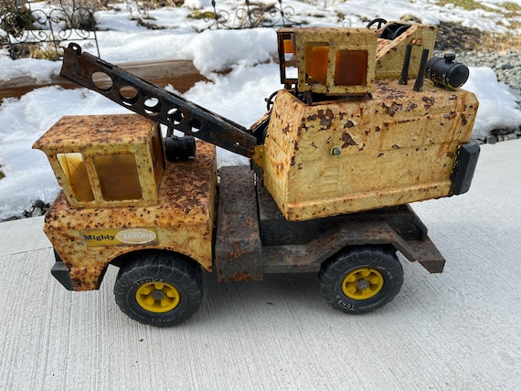 Vintage Mighty Tonka Clam Shell Crane 1969 Rustic Restoration