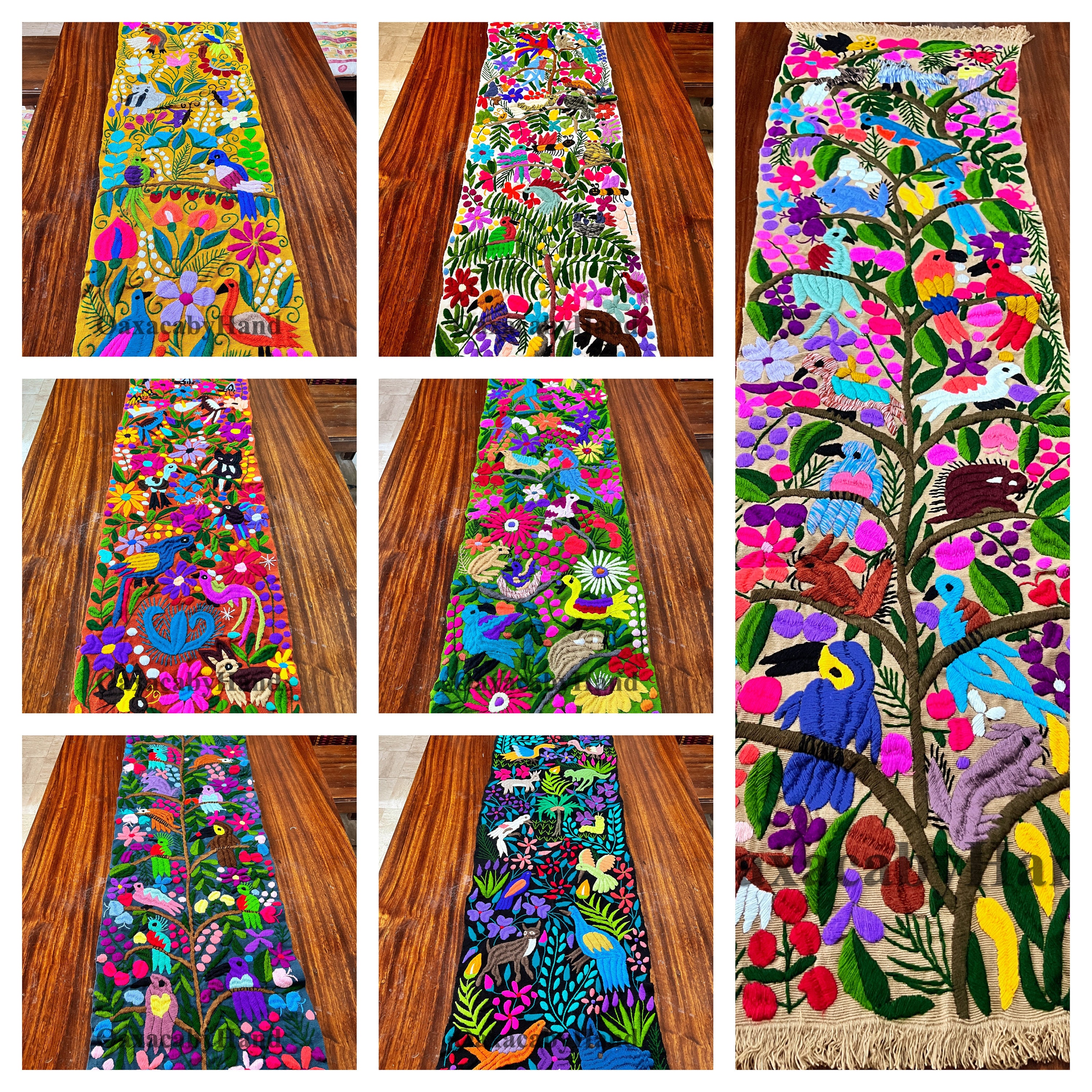 Mexican Table Runner, Hand-embroidered Runner, Hand-woven Runner