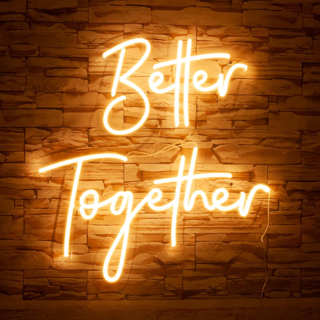 Better Together LED Neon Sign | Custom LED Neon Wedding Photo