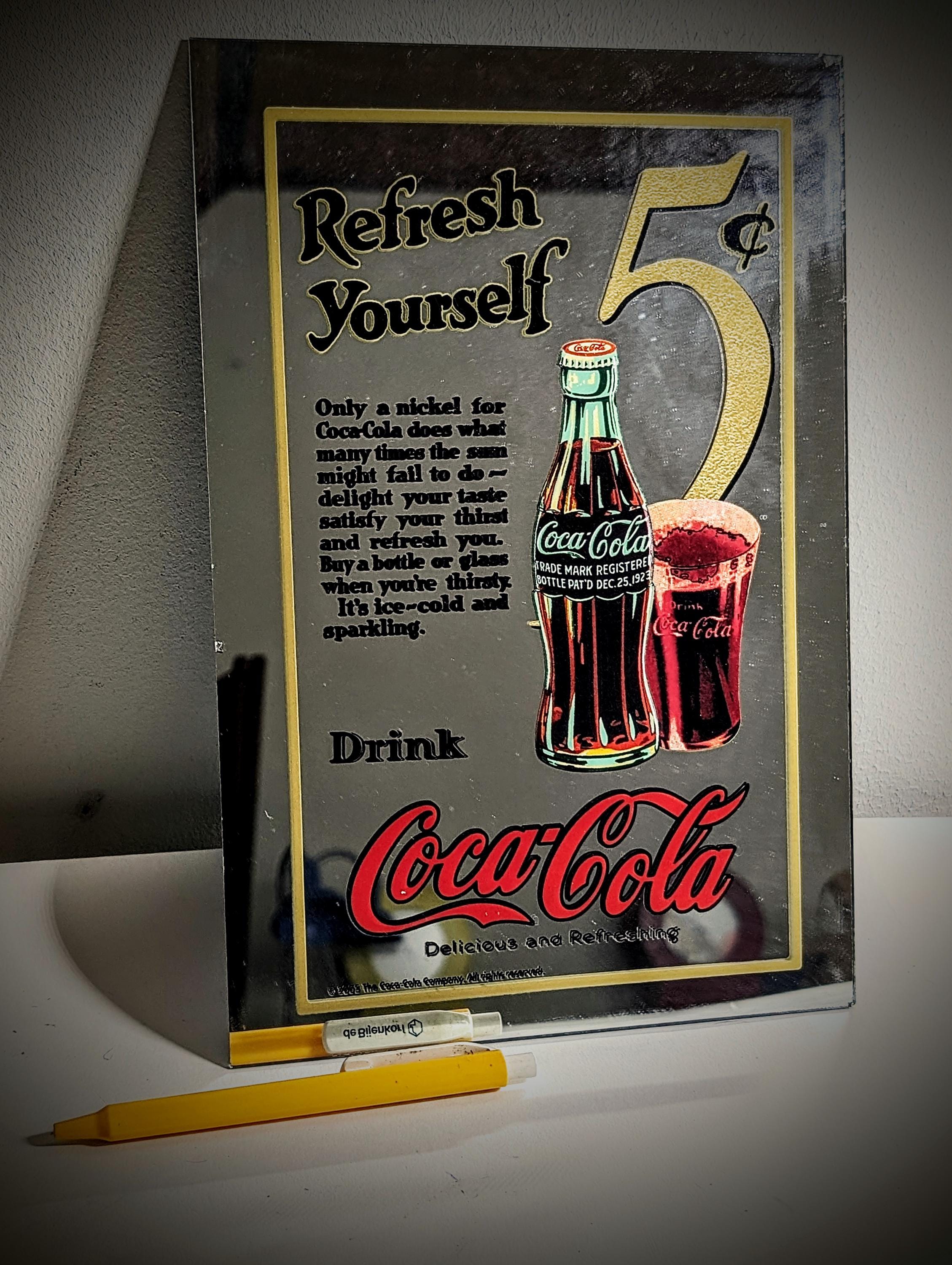 ヴィンテージ コカ・コーラ 広告ミラー - 「REFRESH YOURSELF