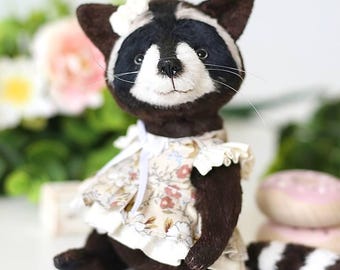 アライグマのぬいぐるみ：手作りアライグマのぬいぐるみ - ジョニー