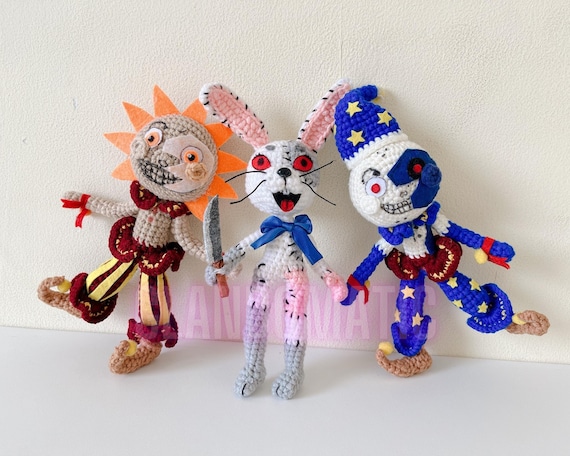 Crochet Five Nights at Freddy's Plush - Sundrop, Moondrop, Vanny