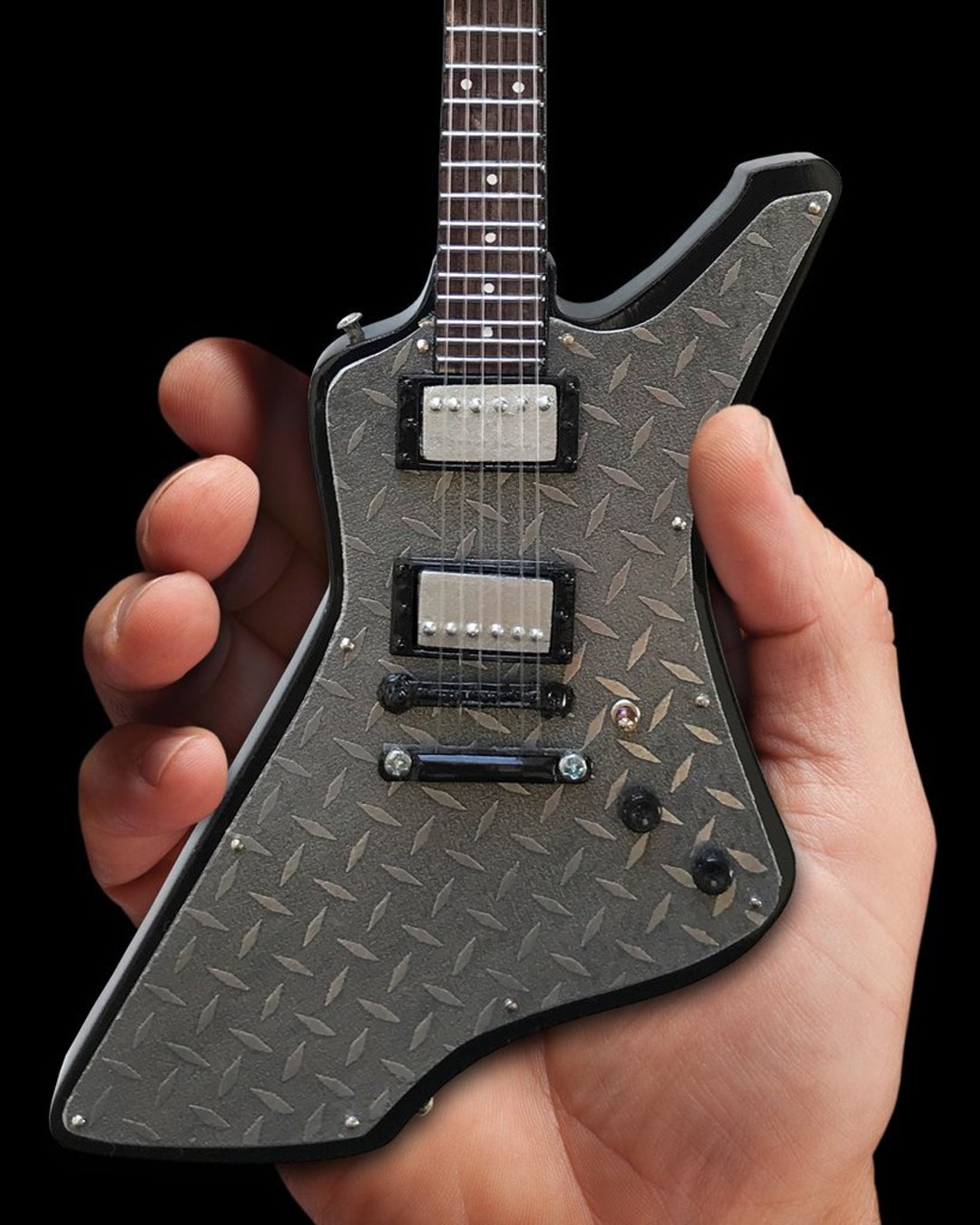 Metallica Collectible James Hetfield ESP EX Explorer Diamond Plate