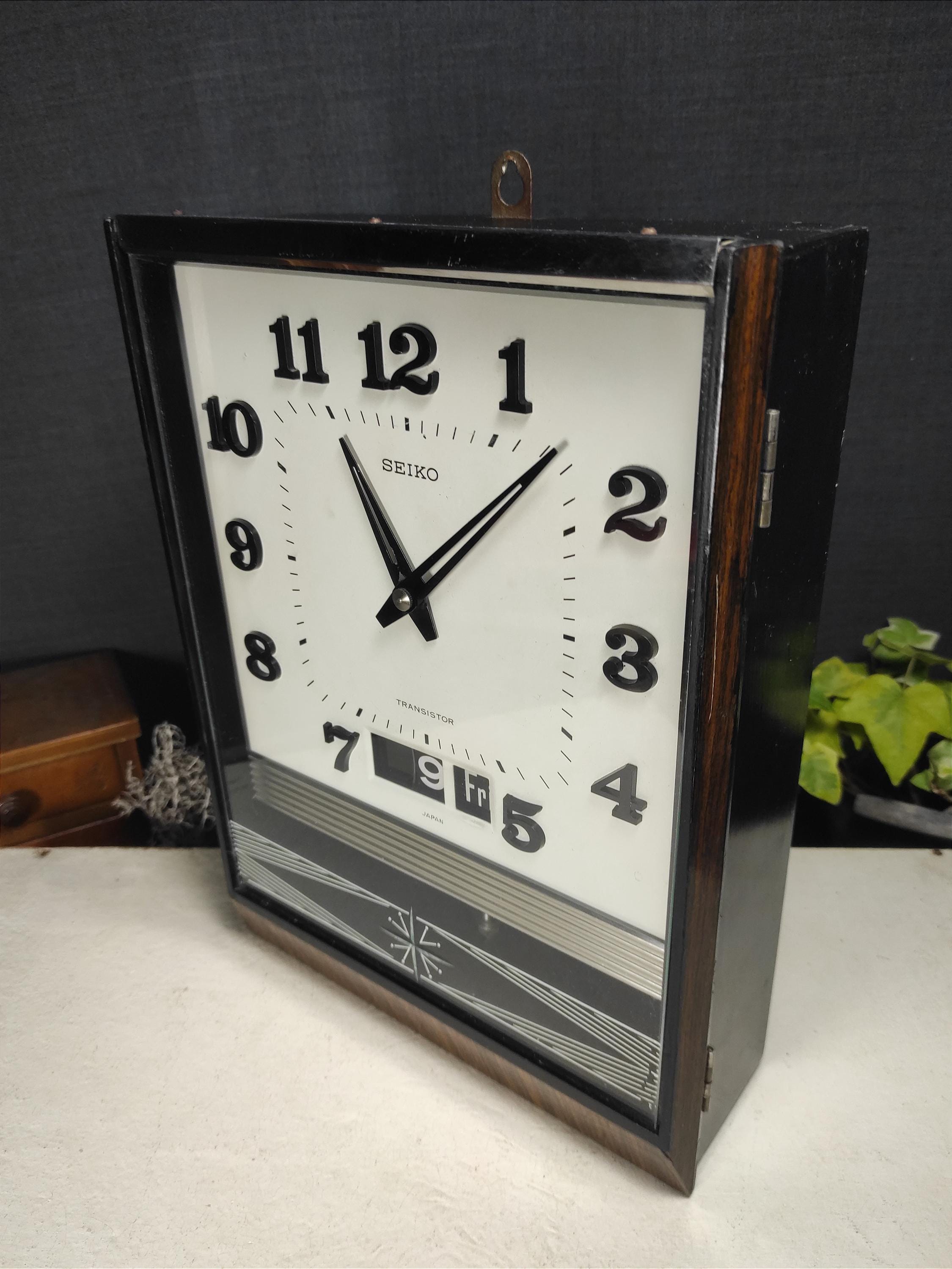 Vintage Seiko Transistor Wall Clock - 1960s Electric Clock With