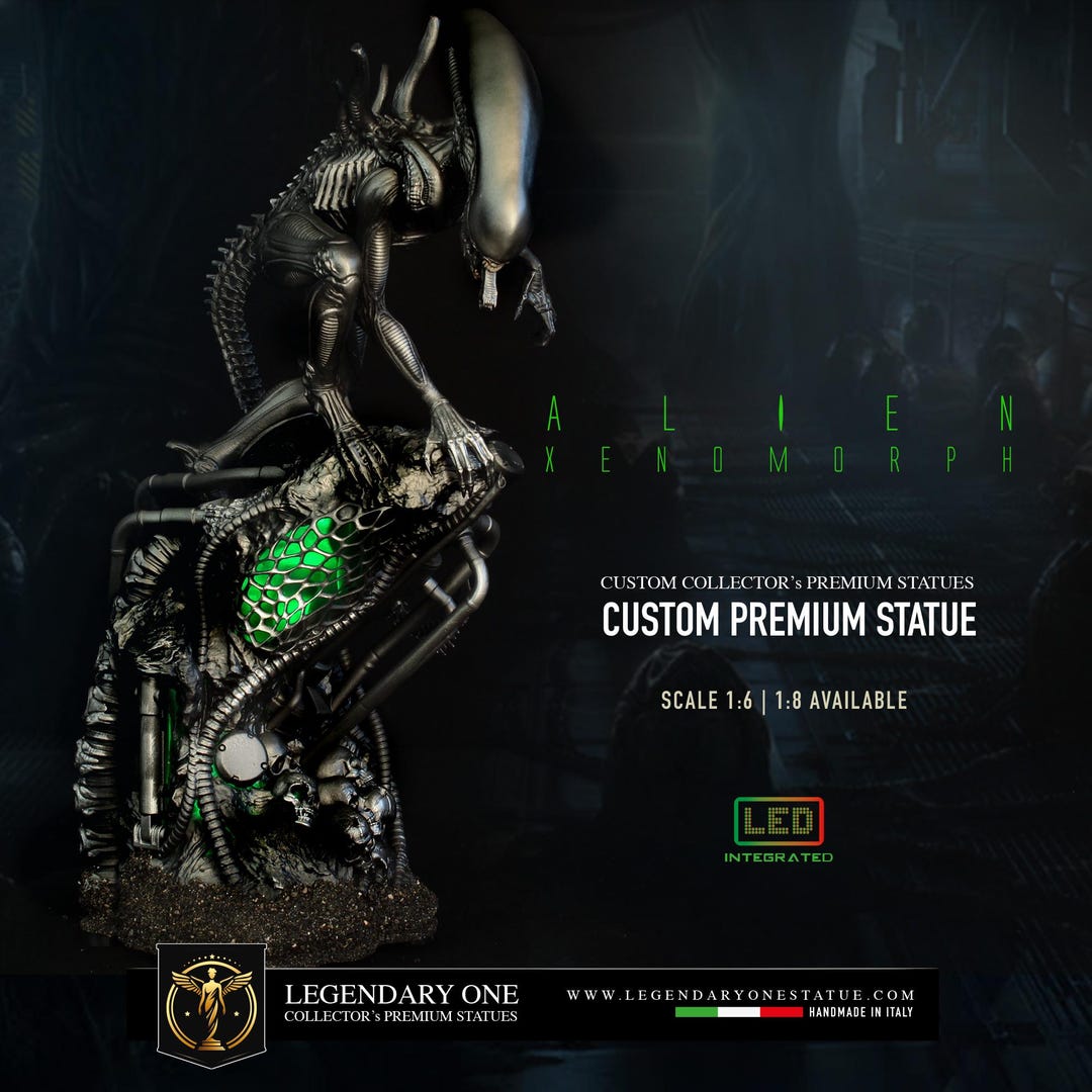 Alien Xenomorph Figure, Statua Alien con LED, Diorama alien, Box