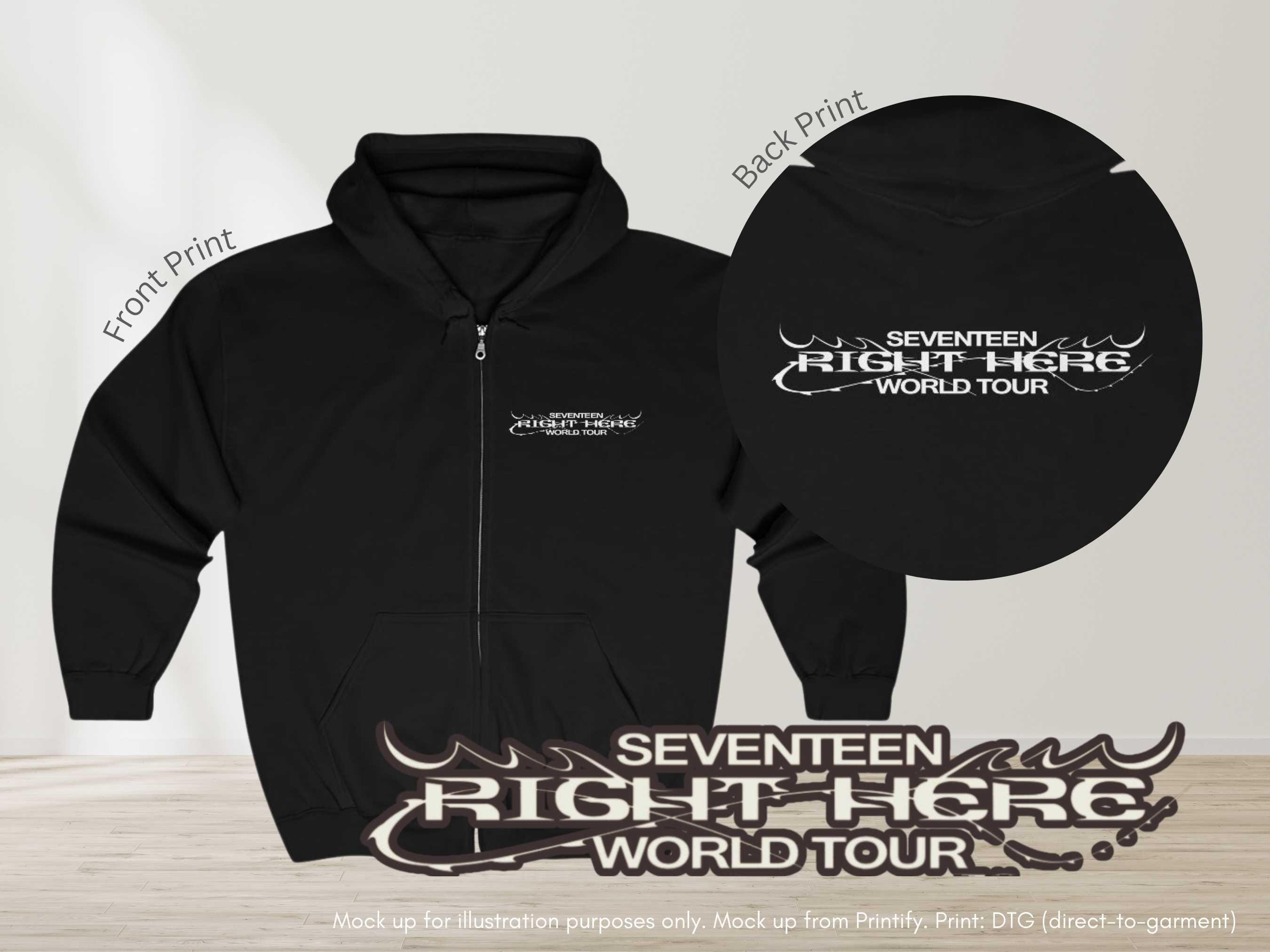 Seventeen Right Here World Tour Inspired Hoodie Full Zip Jacket