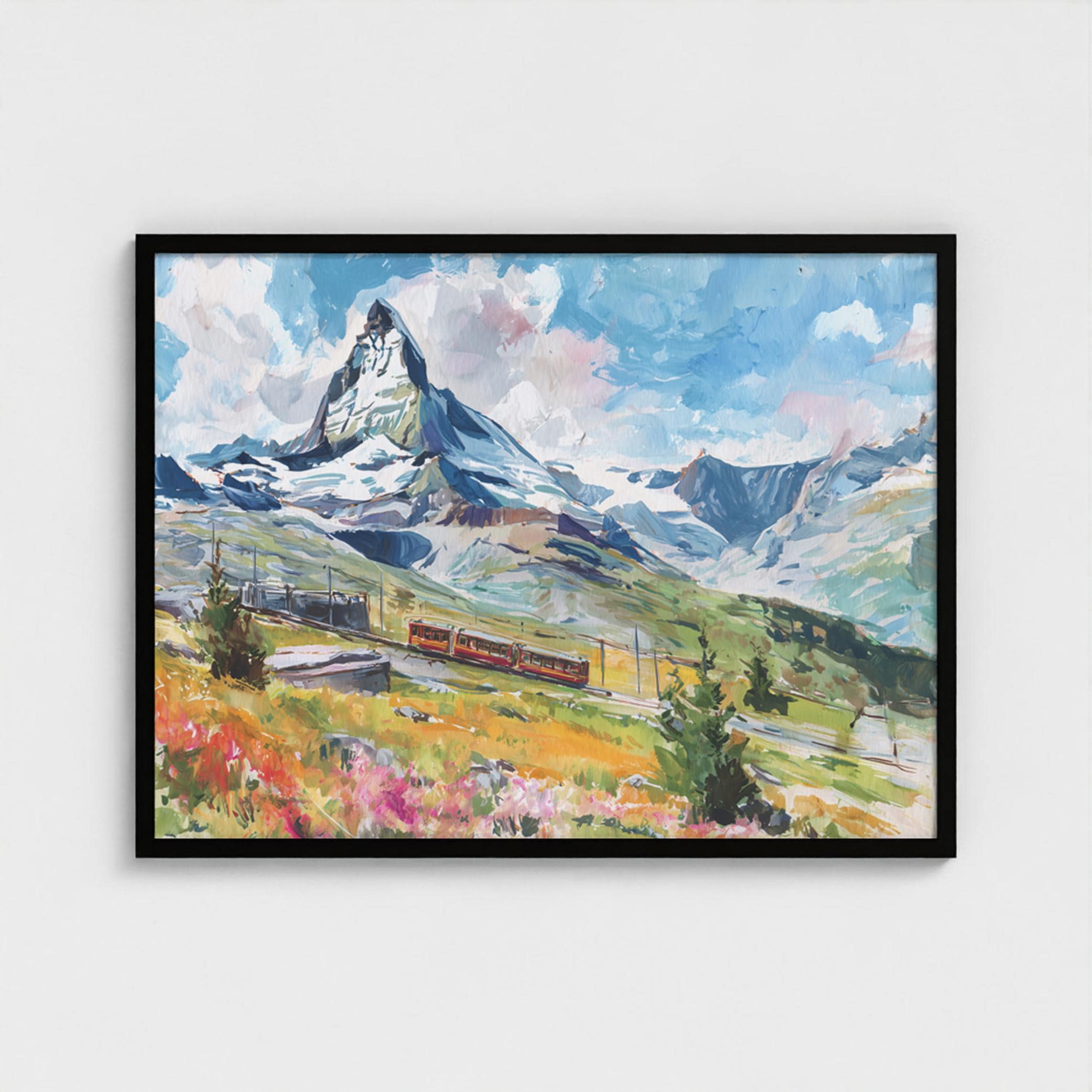 Swiss alps oil painting - Etsy 日本