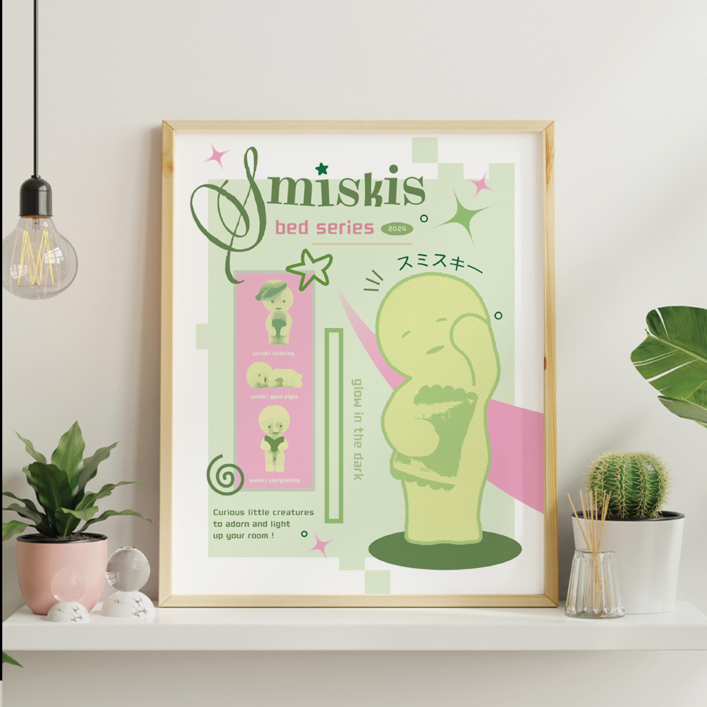 Smiski Poster Digital Print, Y2K Coquette Aesthetic Wall Decor