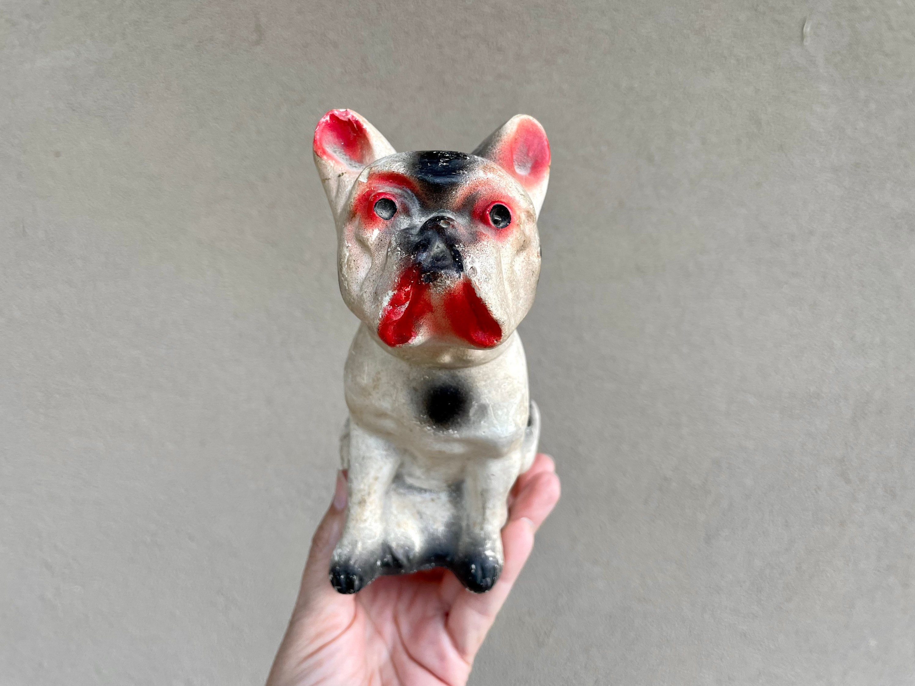 Vintage French Bulldog Carnival Chalkware Fair Prize (Chips