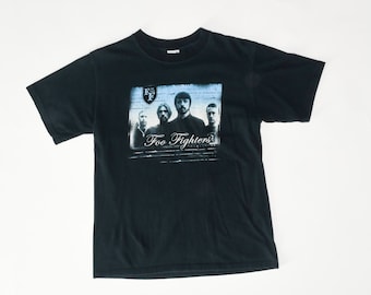 Vintage 90's Foo Fighters American Rock Band Black Xlarge T Shirt