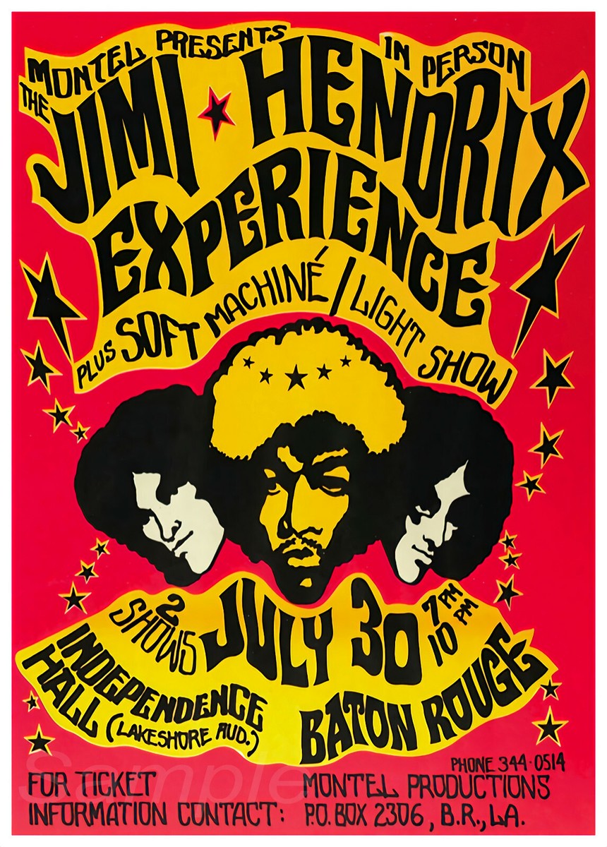 VINTAGE JIMI HENDRIX MUSIC CONCERT A3 POSTER PRINT | eBay