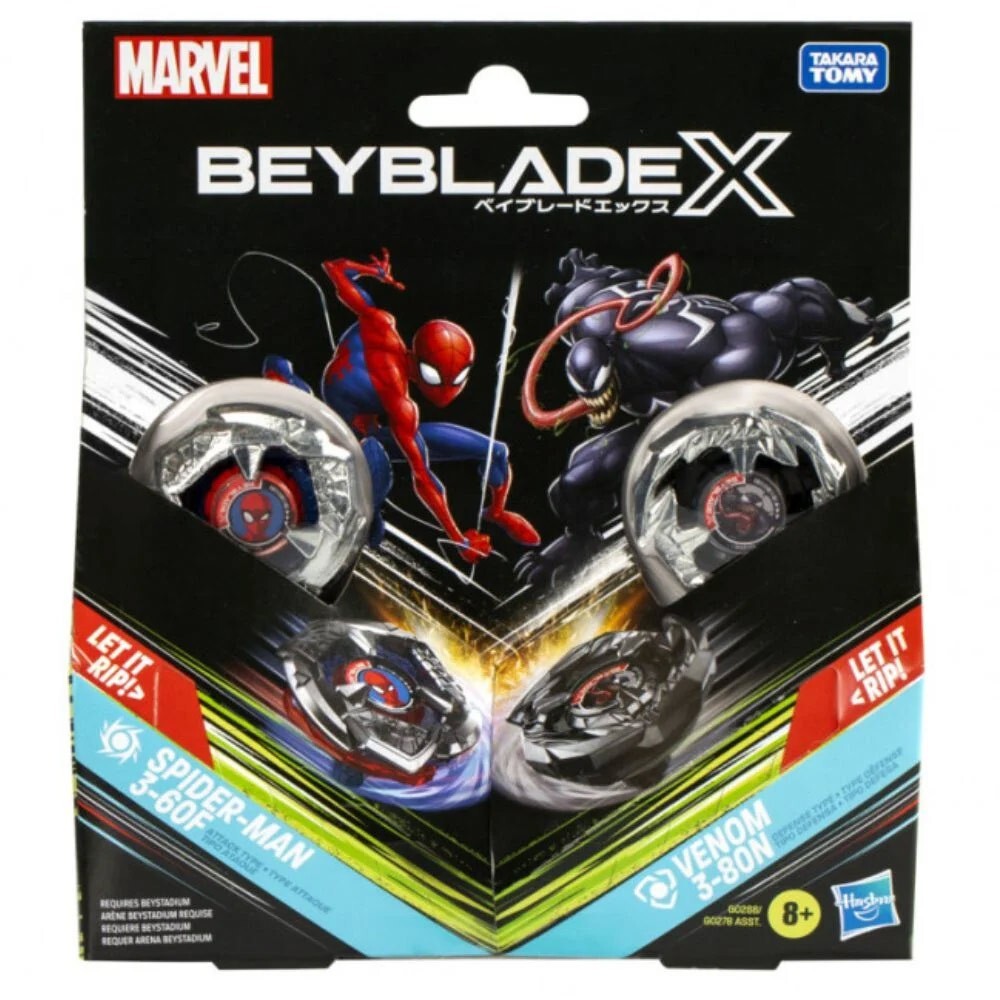 Beyblade X Marvel Spider-Man 3-60F vs Venom 3-80N Dual Pack Set | eBay