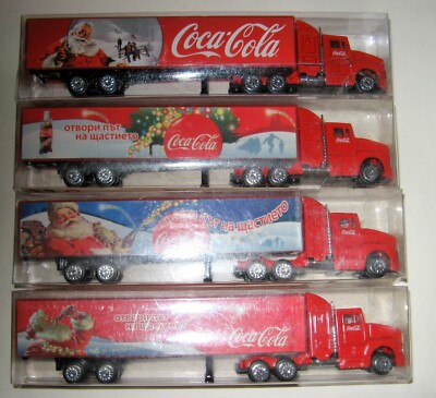 Coca Cola Collectable Toy Truck Set 4 Pieces Christmas Santa Lorry