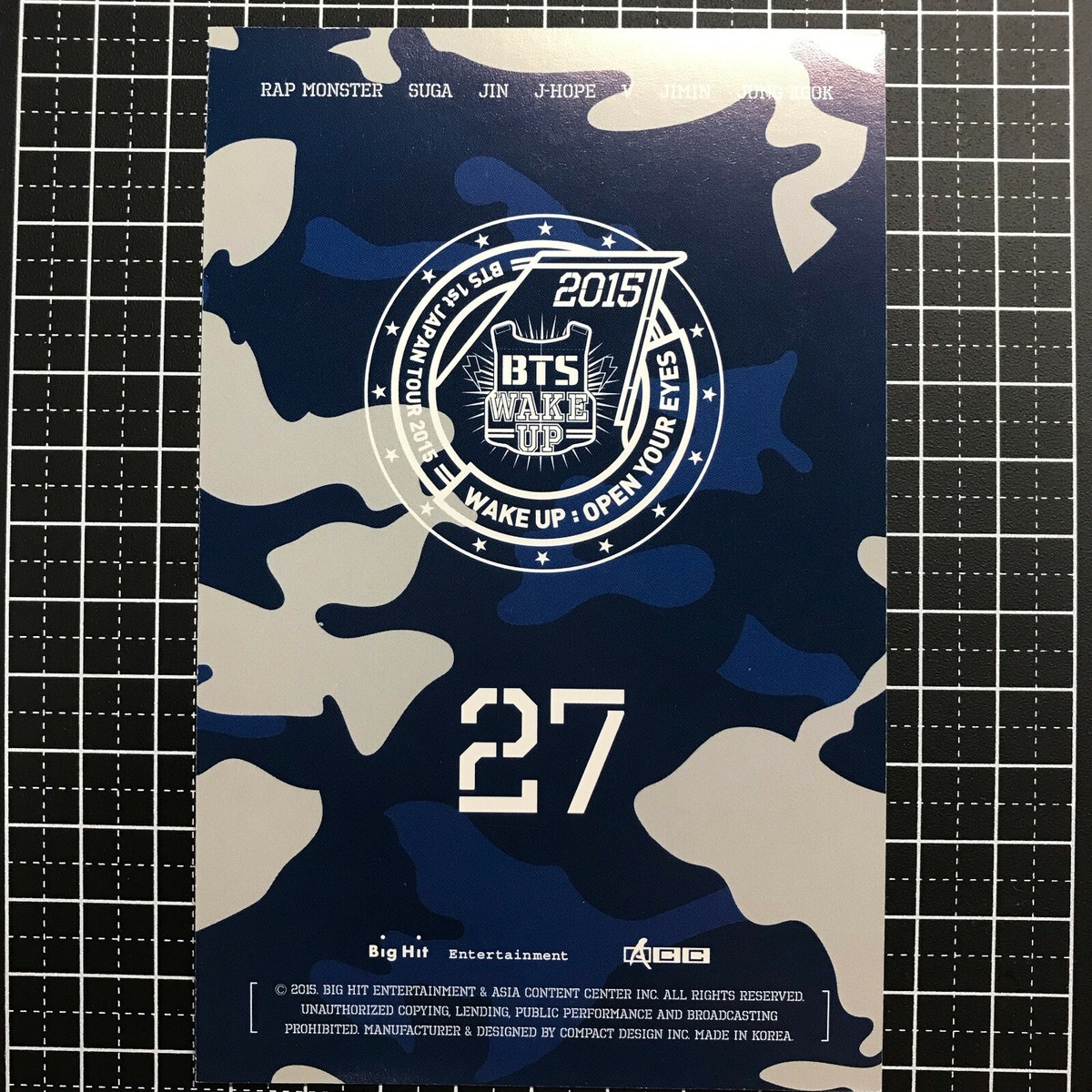BTS JUNGKOOK photo card 1st JAPAN TOUR 2015 WAKE UP : OPEN YOUR