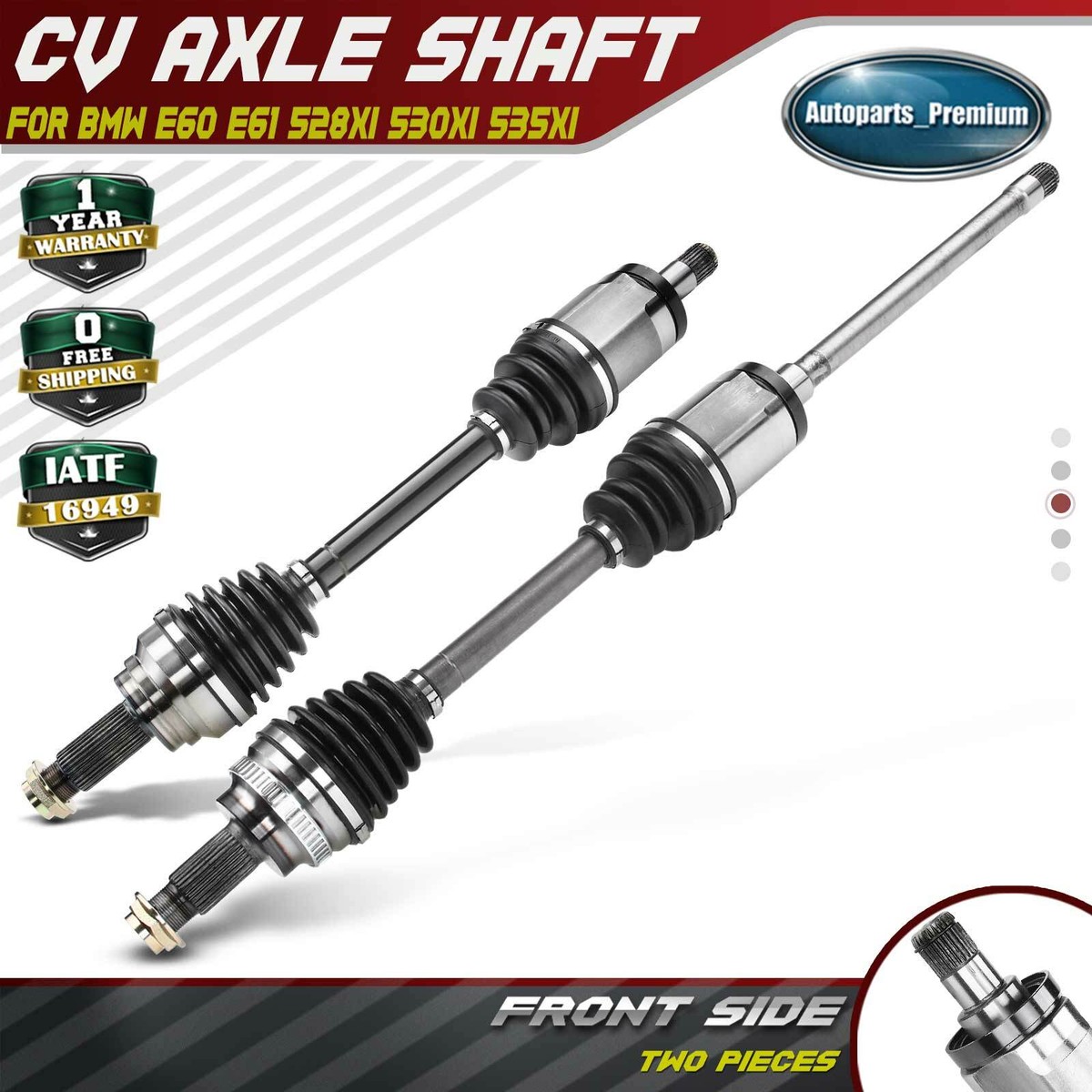 2x Front Left & Right CV Axle Assembly for BMW E60 E61 528xi 530xi