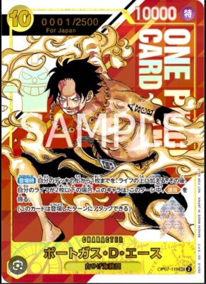 PSA 10 One Piece Card Ace OP07-119 Flagship Battle Japanese NEW