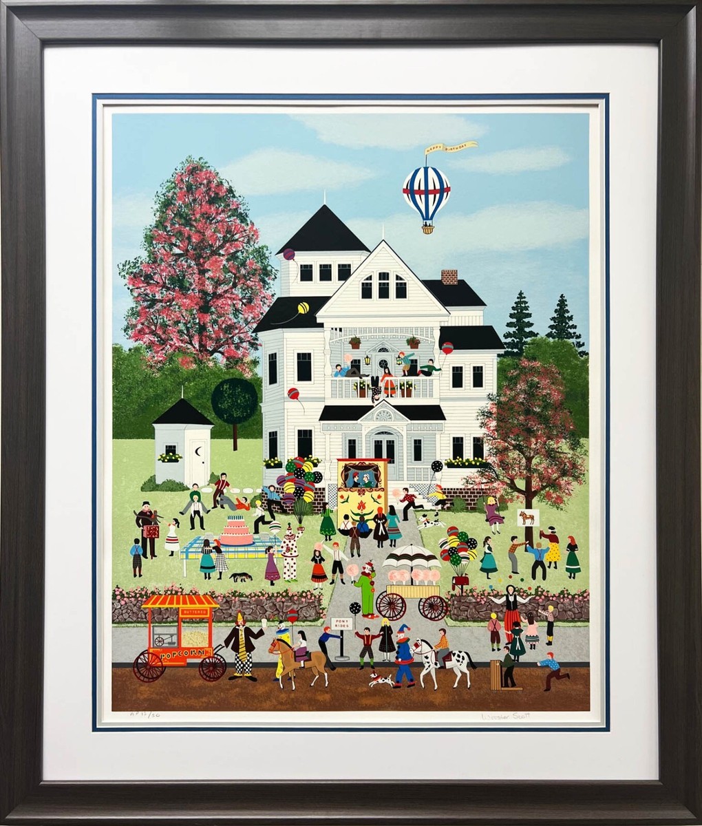 Jane Wooster Scott 直筆サイン入 リトグラフ 約98×83cm ジェーン