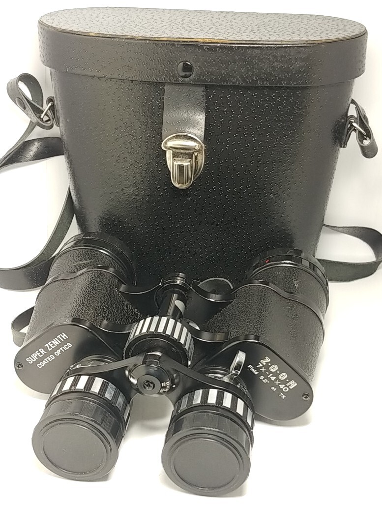 Vintage Super Zenith ZOOM 7x-14x40 Binoculars w/Case Made in Japan