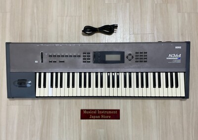 Korg N364 61-Key Keyboard Synthesizer with Power Cable Used from