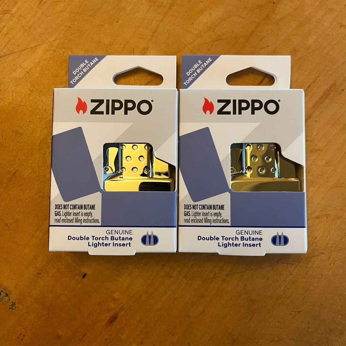 2 Pack) ZIPPO Butane Double Torch Insert W/ Push-button Piezo