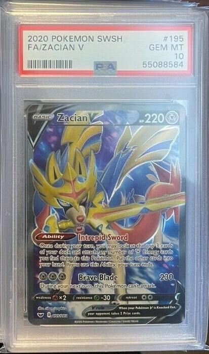 2020 Pokemon Sword & Shield Zacian V FA #195 PSA 10 Gem Mint | eBay