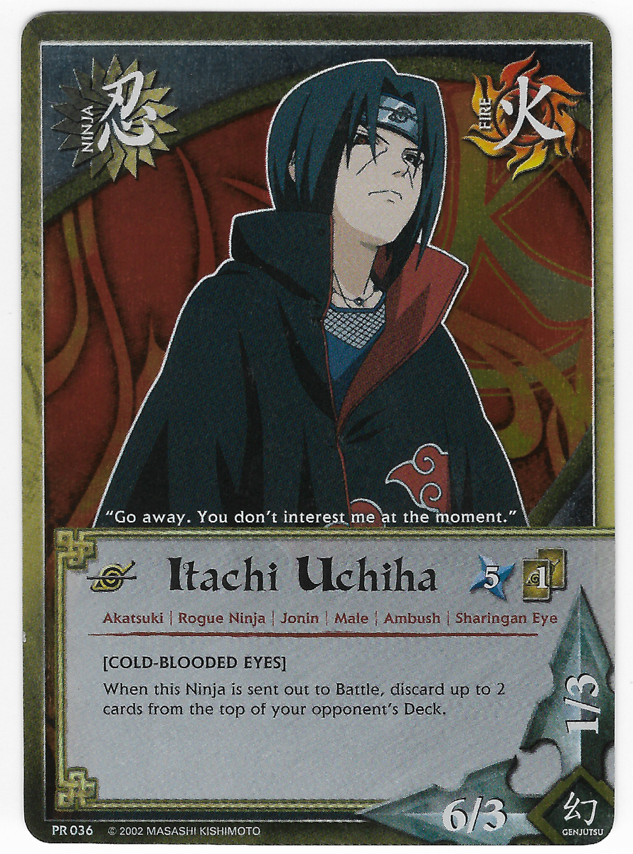 Naruto CCG - Itachi Uchiha [Cold-Blooded Eyes] PR 036 Promo | eBay
