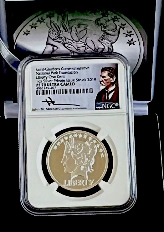 2019 Saint-Gaudens LIBERTY ONE CENT 1oz Silver NGC PF70💥FLAWLESS