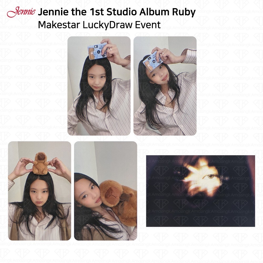 Jennie The 1st Studio Album RUBY Makestar LuckyDraw Photocard