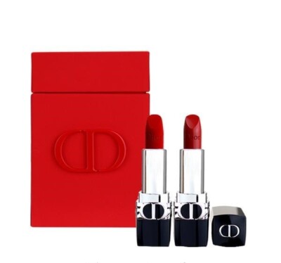 Dior Rouge Dior LipStick Duo with RED Lipstick Case | eBay