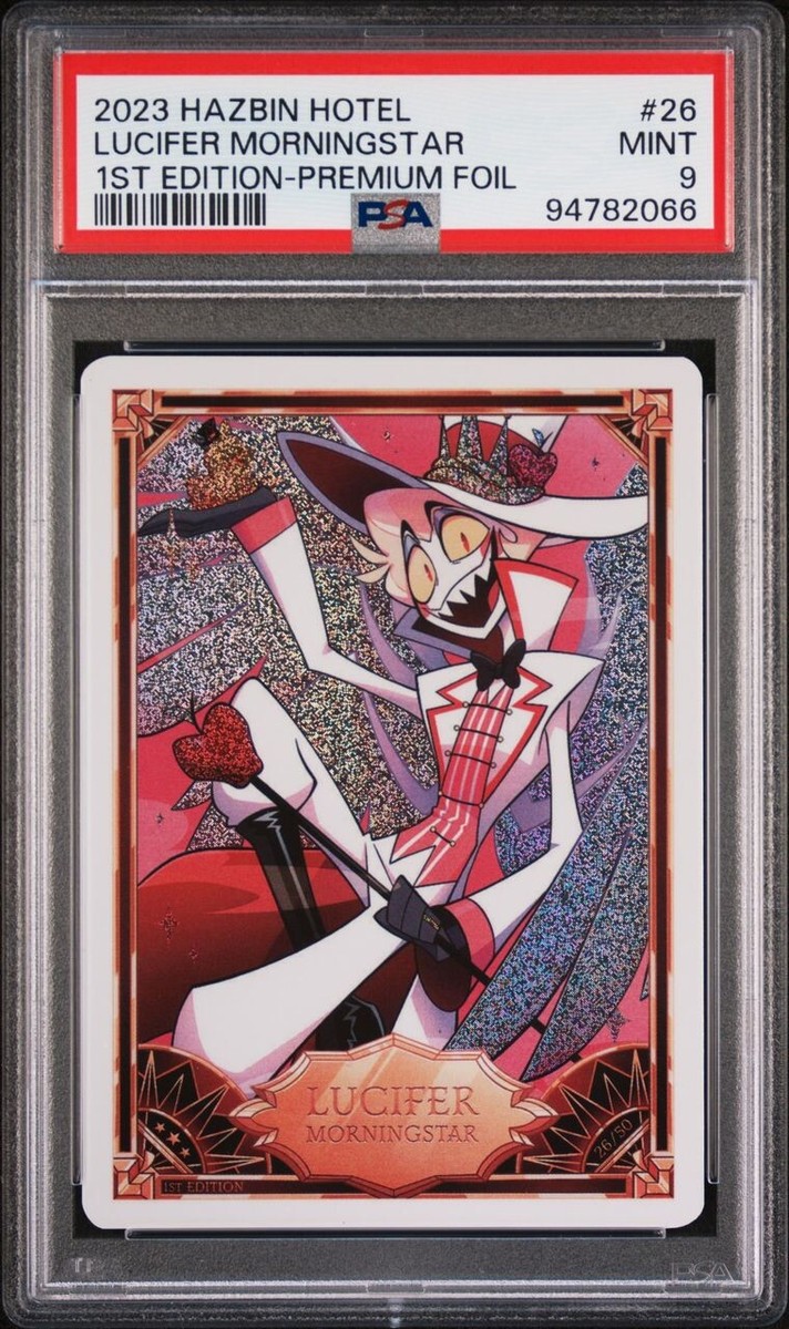 LUCIFER 26/50 - Hazbin Hotel 1st Edition Trading Card White Holo