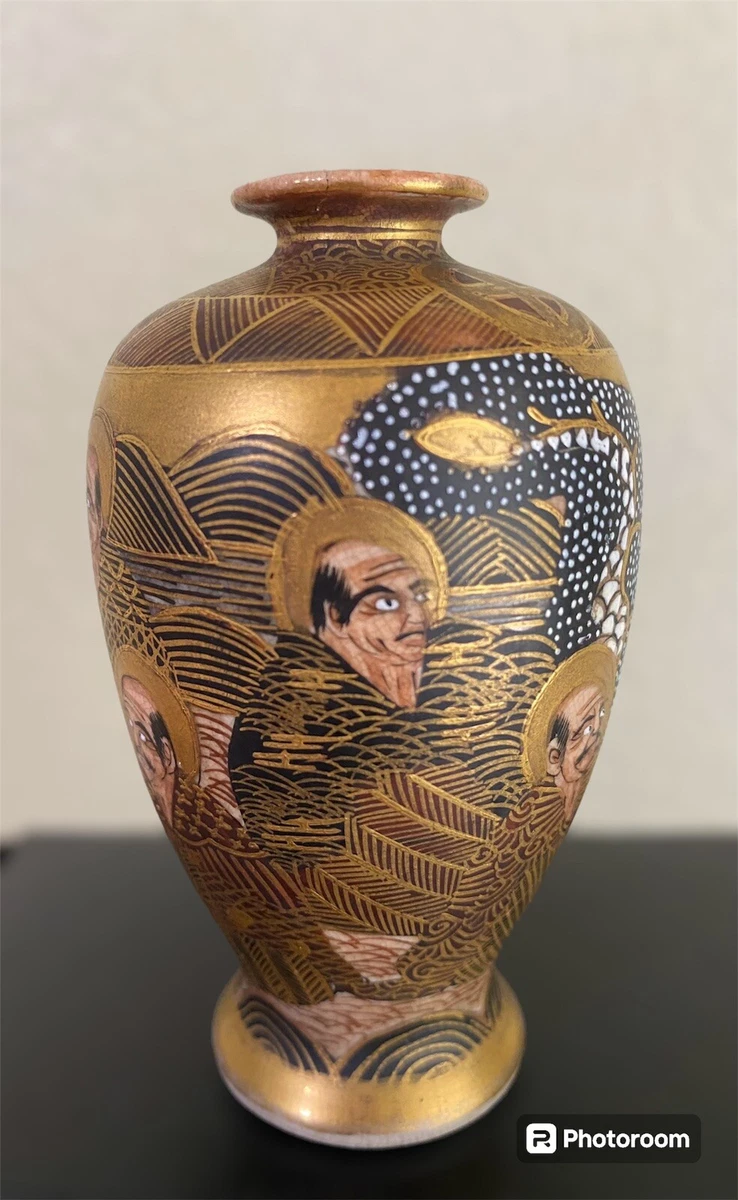 陶瓷黑色日本古董花瓶| eBay