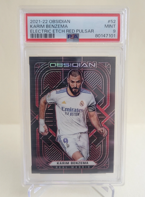 2021-22 PANINI OBSIDIAN KARIM BENZEMA ETCH RED PULSAR #52 Ser #02