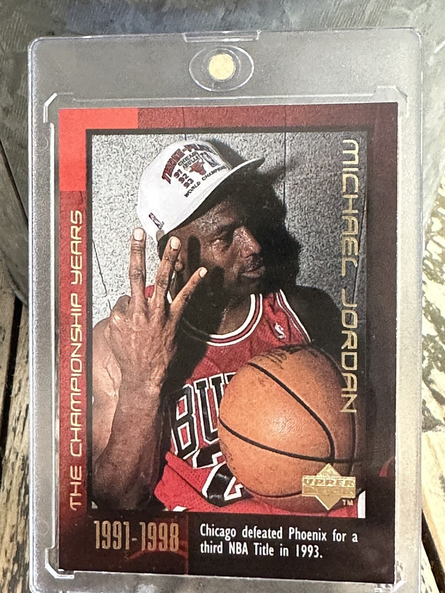 Michael Jordan Card Refractor RARE RED FOIL 90's INSERT 3 PEAT