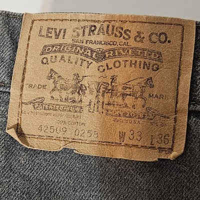 Vintage ORANGE TAG Levi's 509 (Lot 42509) Black 0258 Made in USA