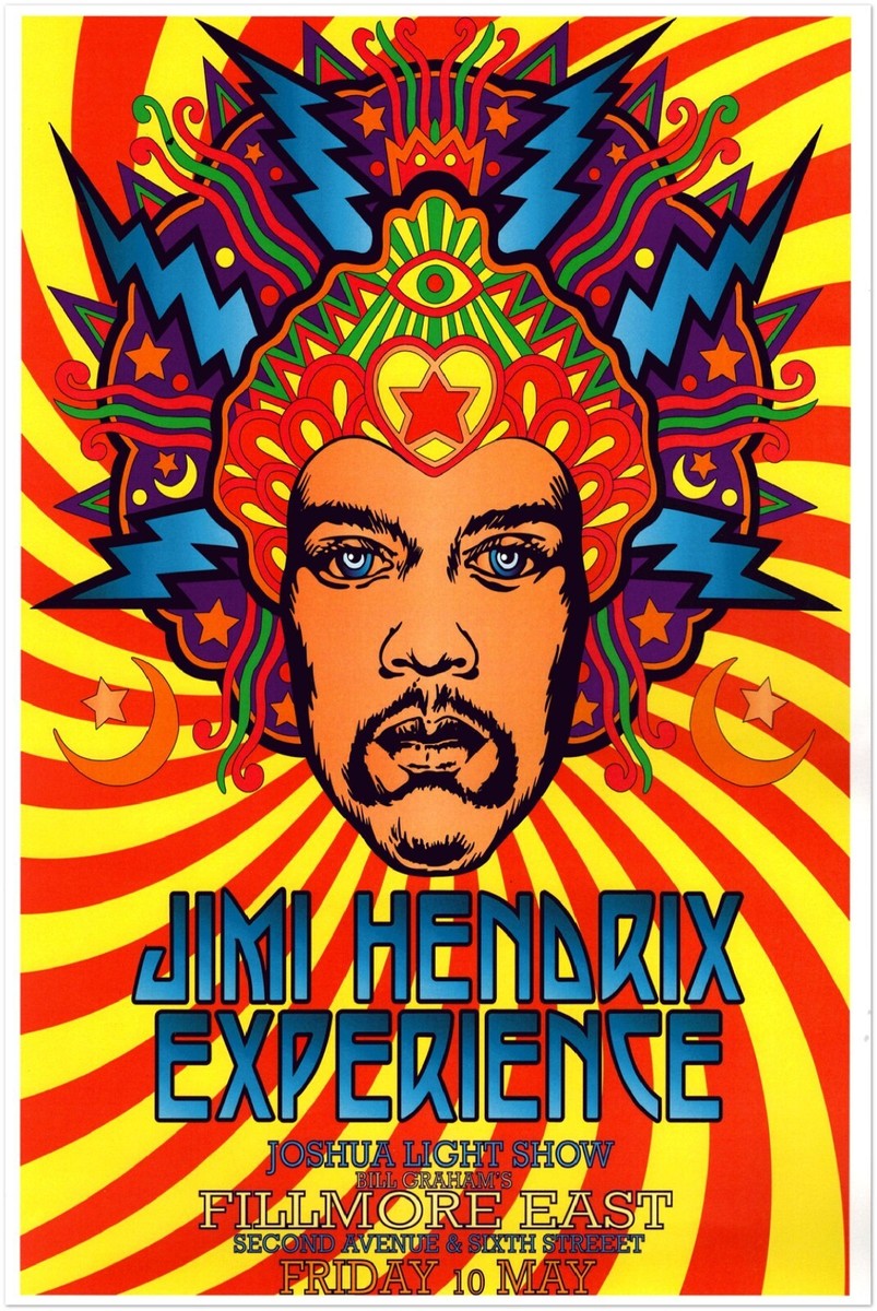 Jimmy Hendrix Concert Poster - Fillmore East #3 - Music Print