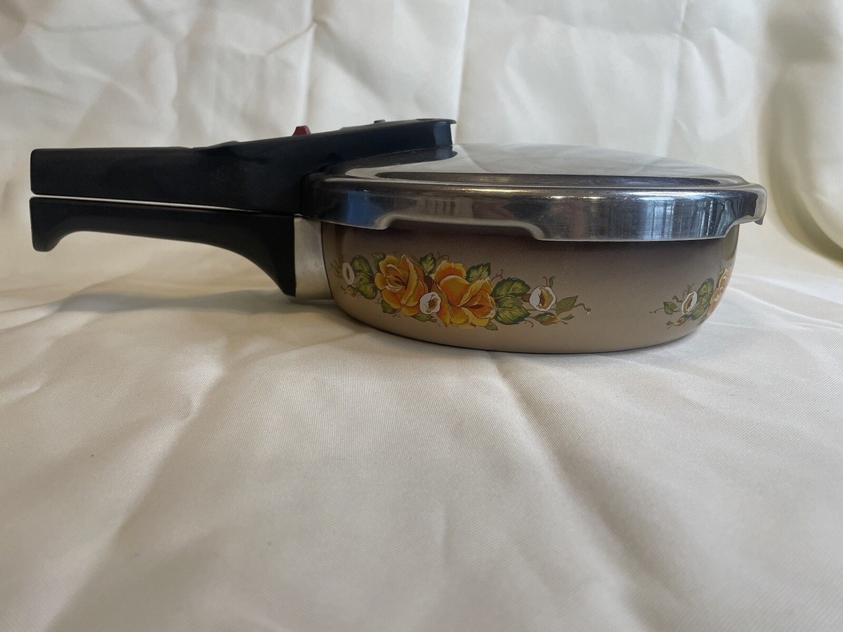 Silit Sicomatic-S Pressure Cooker Vintage Floral Design Made in