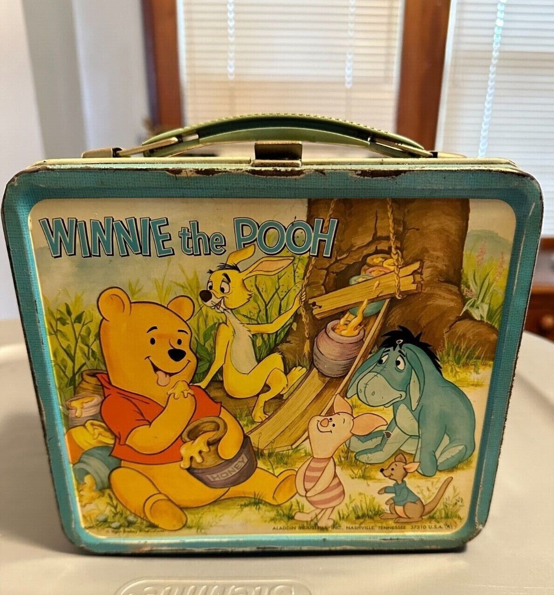 Winnie the Pooh Vintage Metal Lunch Box 1976 Aladdin - NO THERMOS