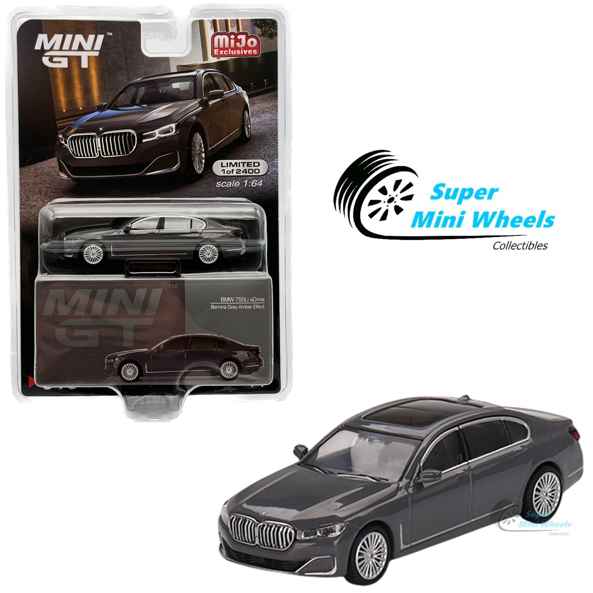 Mini GT 1:64 BMW 750Li xDrive Bernina Grey Amber Effect #515 | eBay