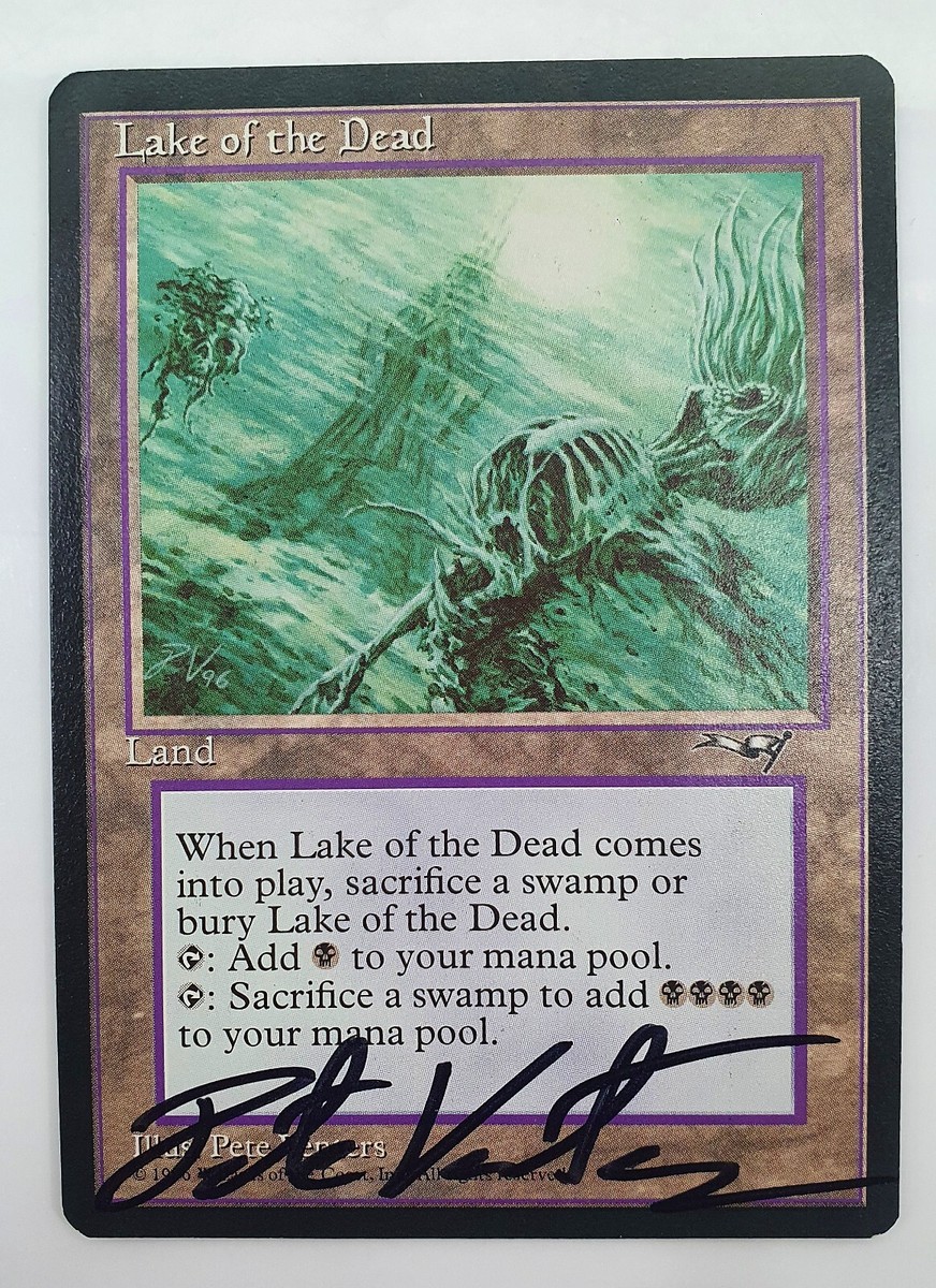 MTG SIGNED Lake of the Dead - Alliances Magic the Gathering Card