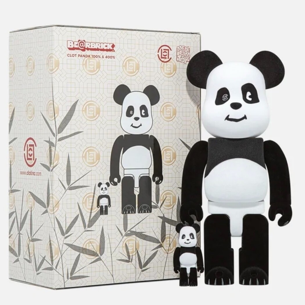 Medicom 400% + 100% Bearbrck ~ Clot Panda Be@rbrck Flocky Ver | eBay