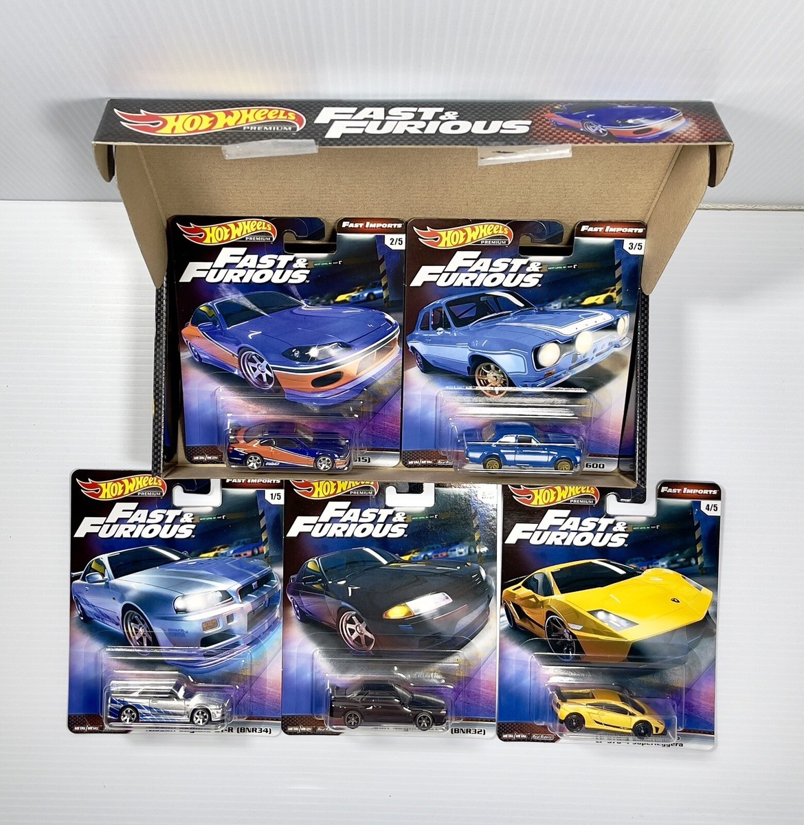 Hot Wheels Fast & Furious Fast Imports Box SET R34 R32 Silvia S15