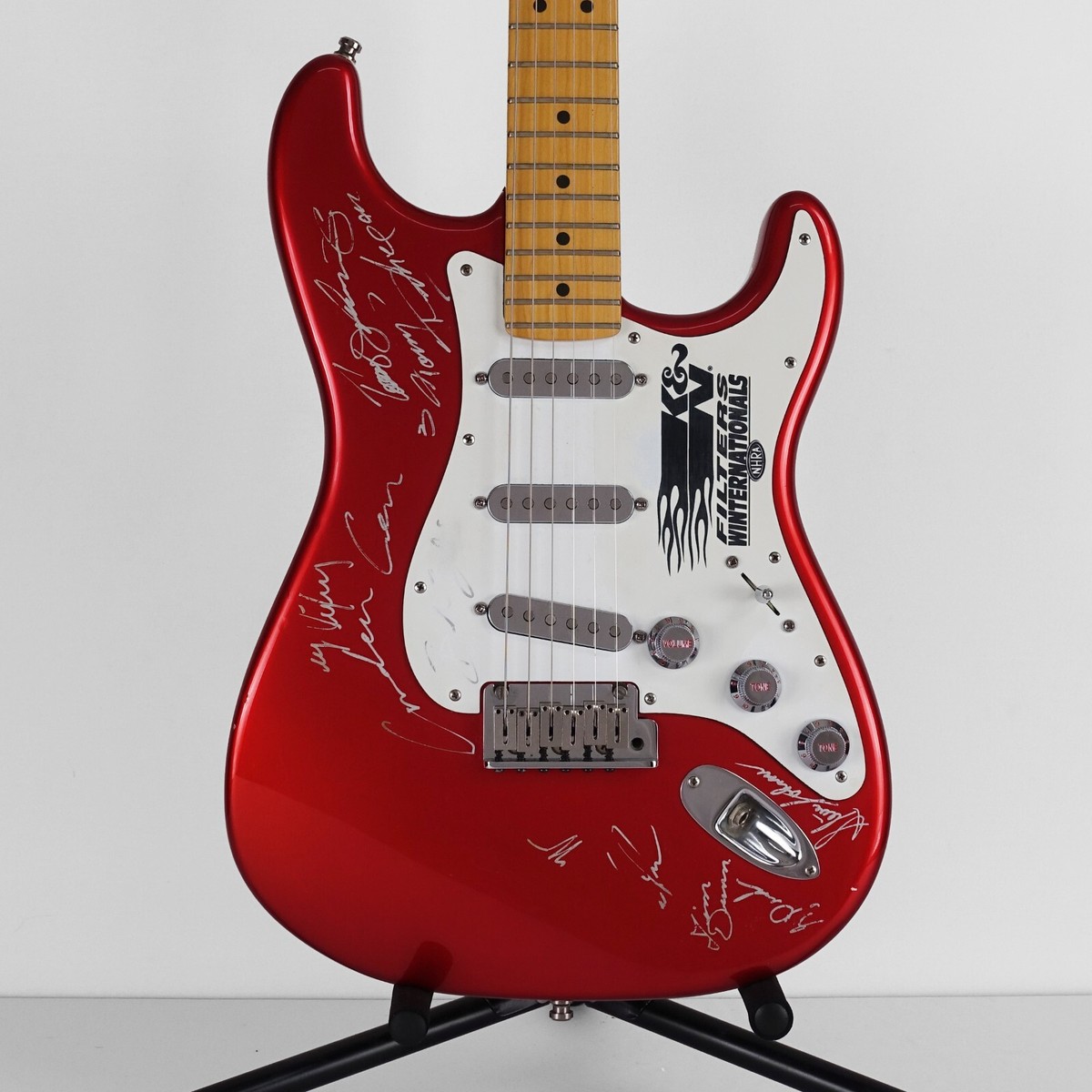 2002 Fender American Standard Stratocaster Red NHRA Hot Rod Signed