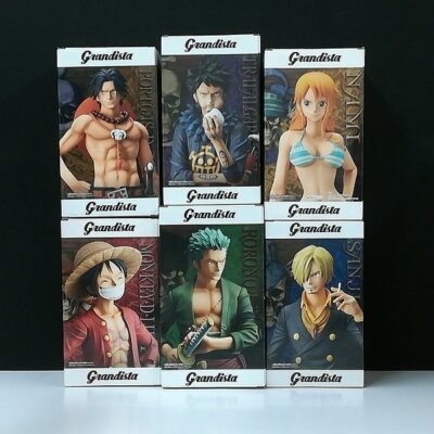 One Piece Grandista figure Luffy Sanji Zoro Low Ace Nami set of 6