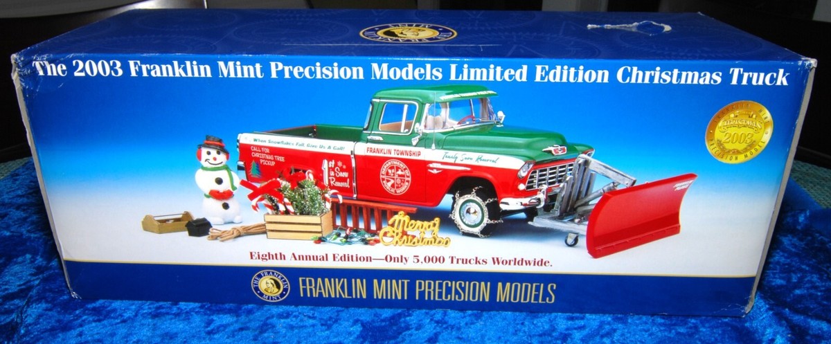 Franklin Mint 1/24 2003 Christmas Plow Truck 1955 Chevy Cameo | eBay